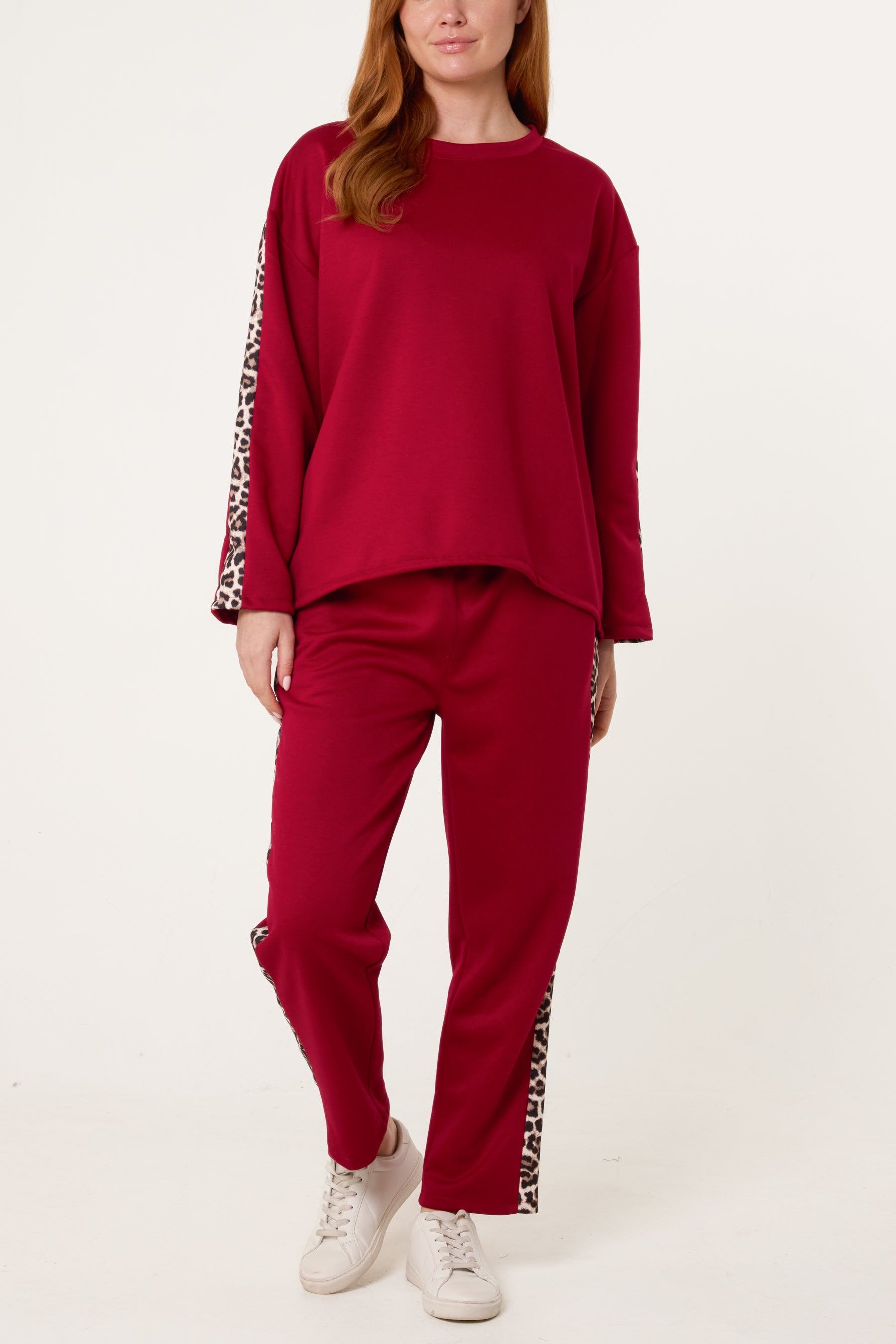 Leopard Print Detail Tracksuit Set