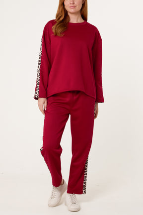 Leopard Print Detail Tracksuit Set