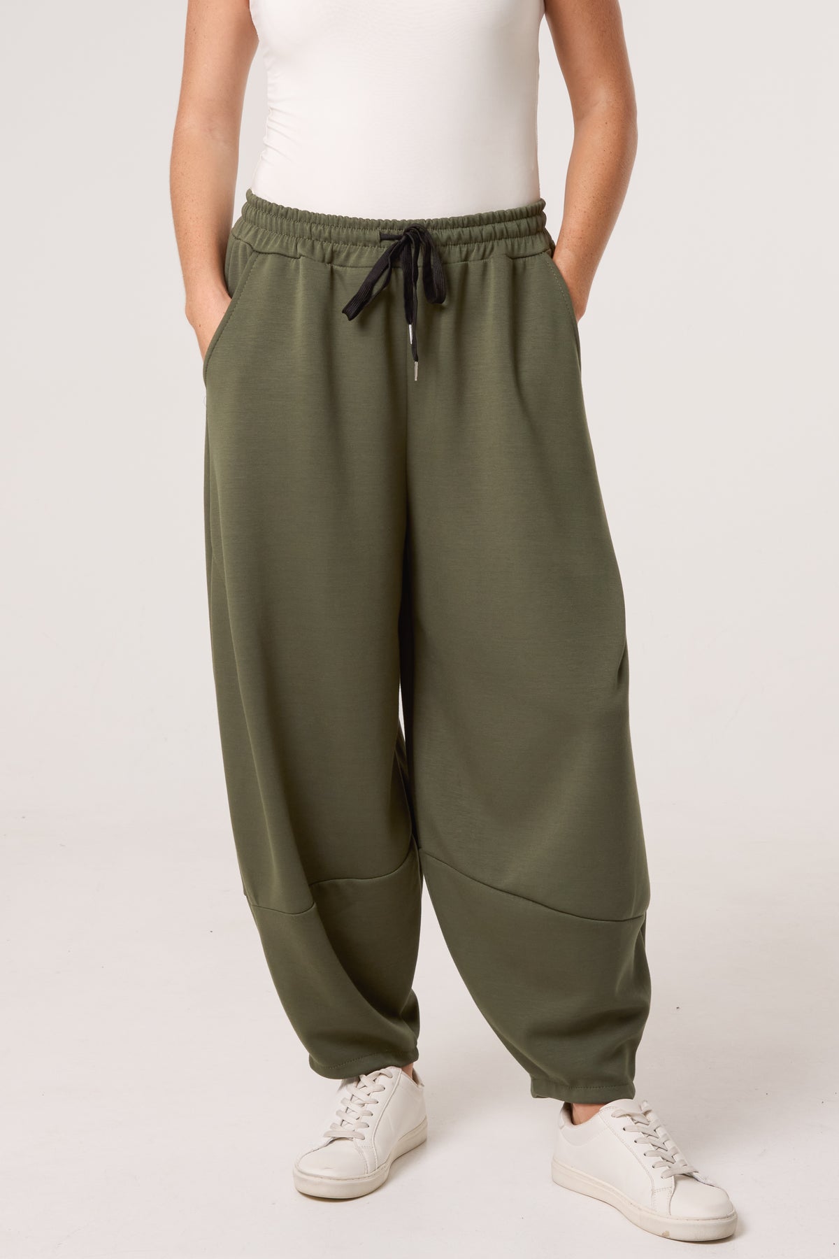 Soft Touch Barrel Leg Trousers