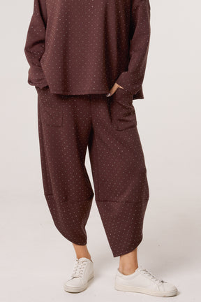 Diamante Soft Touch Barrel Trousers