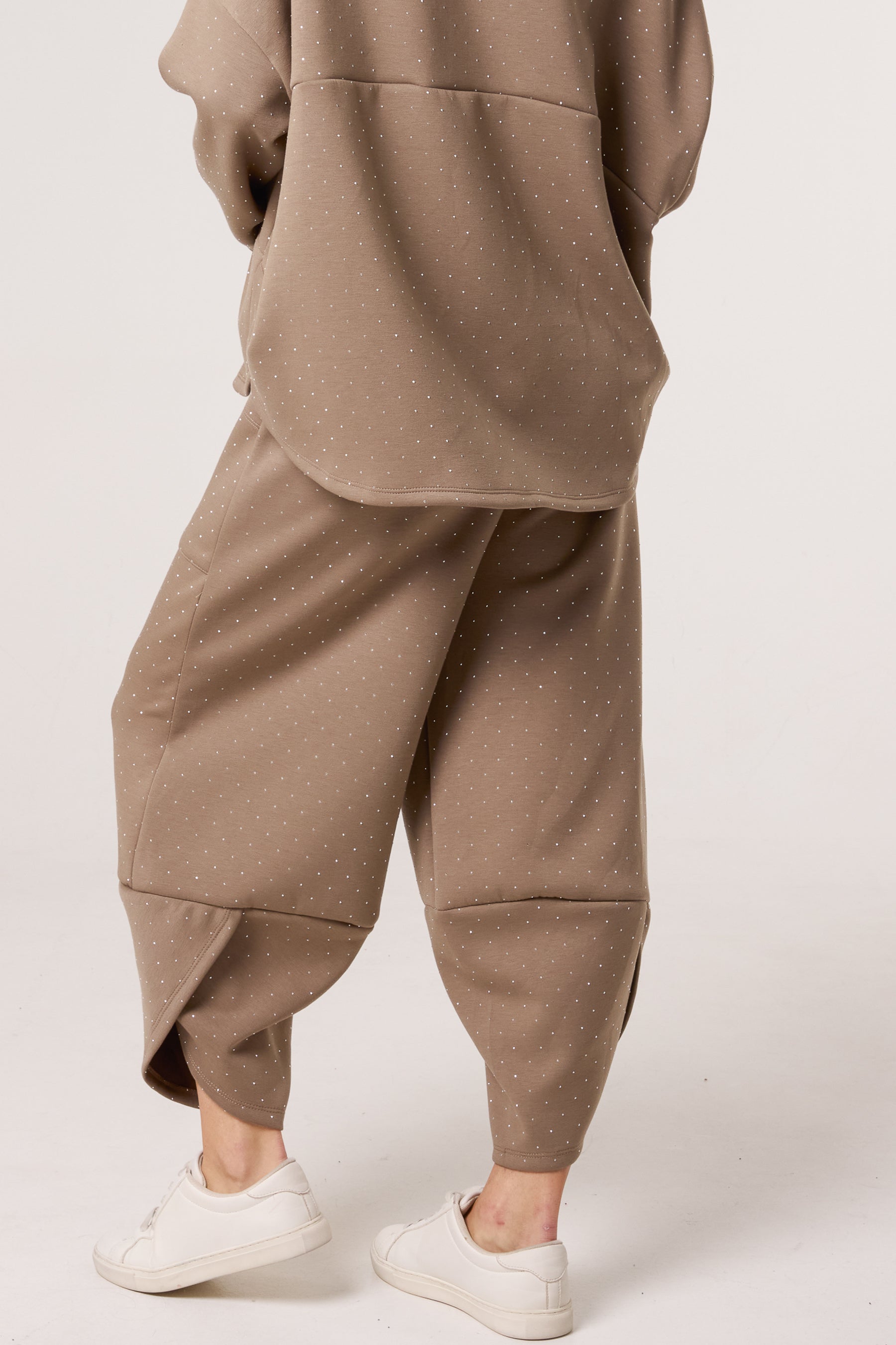 Diamante Soft Touch Barrel Trousers
