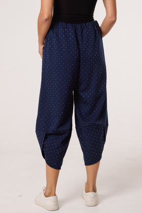 Diamante Soft Touch Barrel Trousers