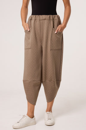 Diamante Soft Touch Barrel Trousers