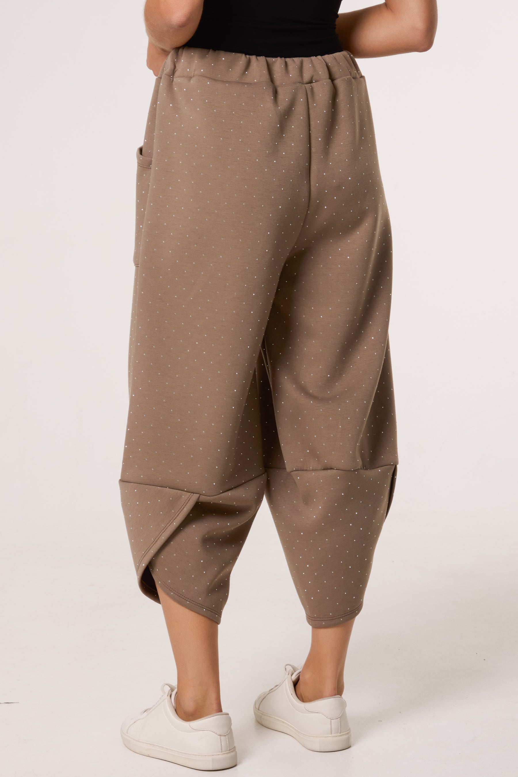 Diamante Soft Touch Barrel Trousers