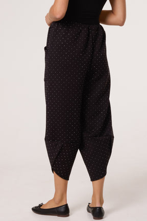 Diamante Soft Touch Barrel Trousers