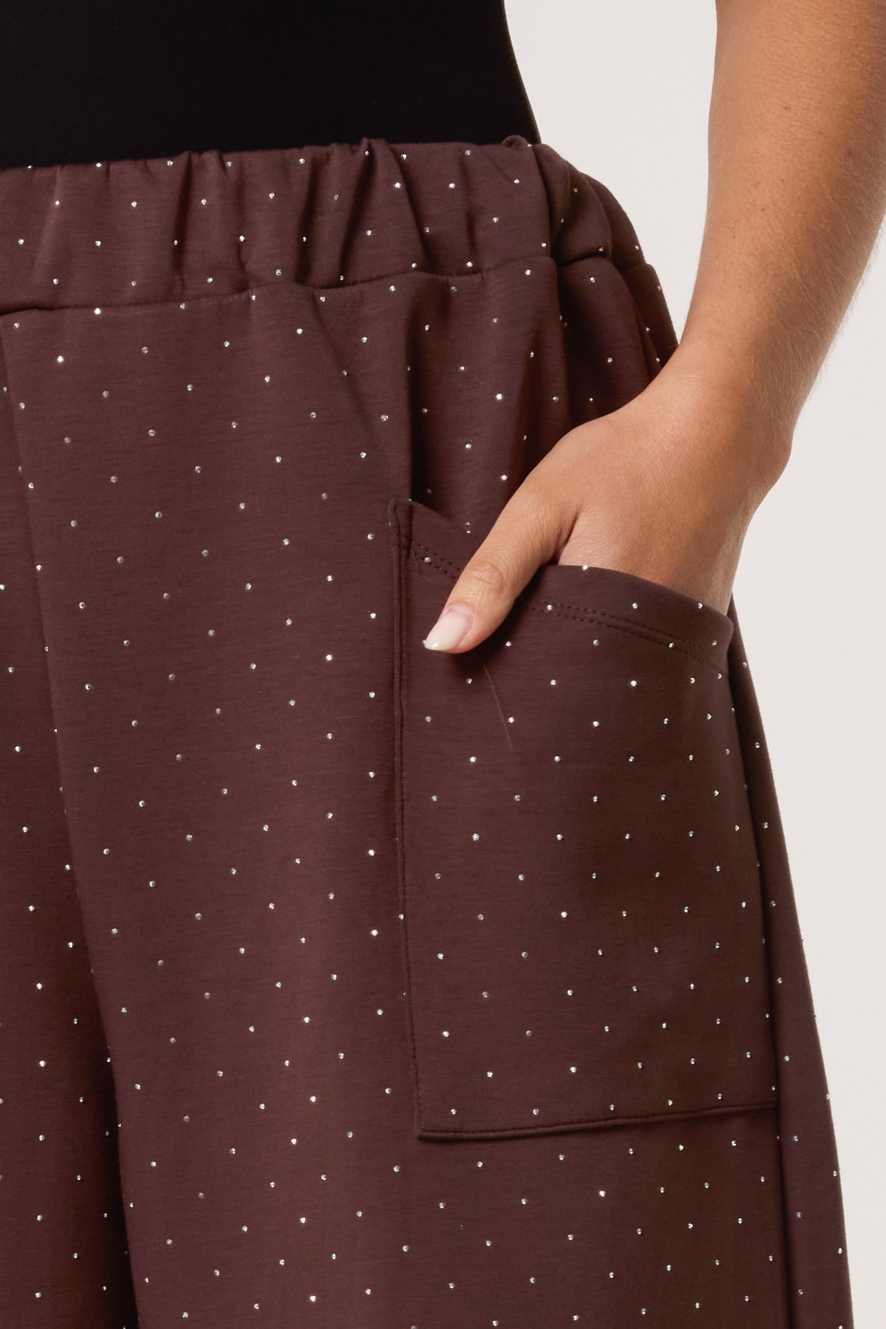 Diamante Soft Touch Barrel Trousers