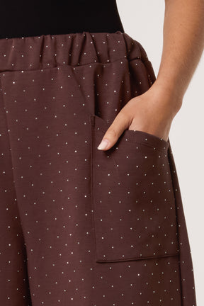 Diamante Soft Touch Barrel Trousers