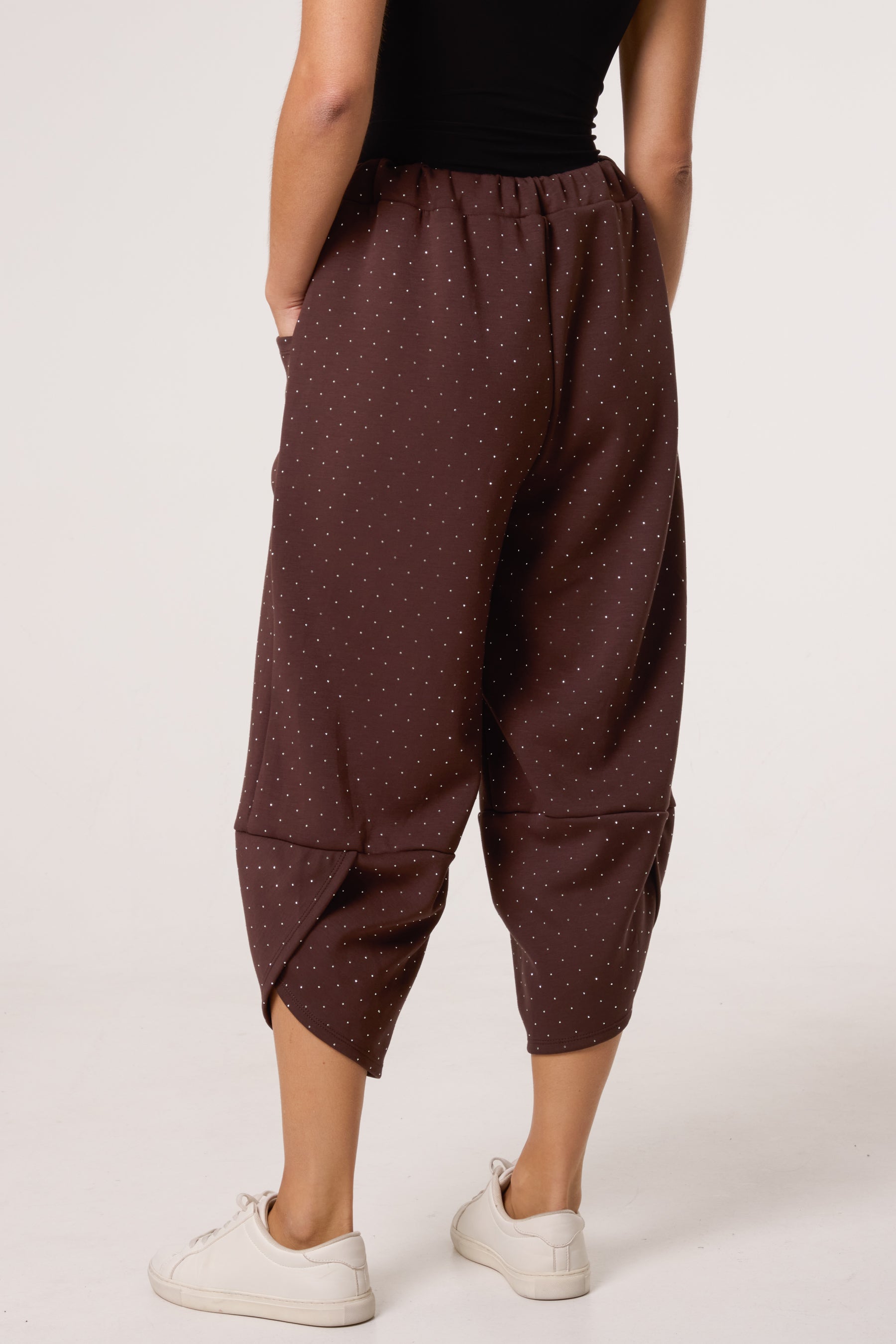 Diamante Soft Touch Barrel Trousers