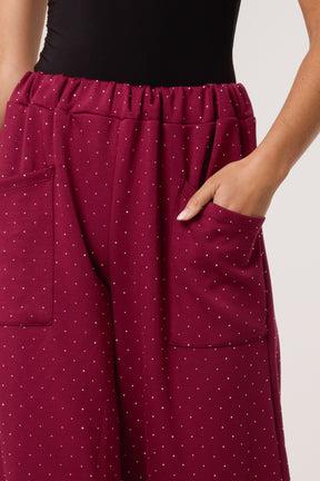 Diamante Soft Touch Barrel Trousers