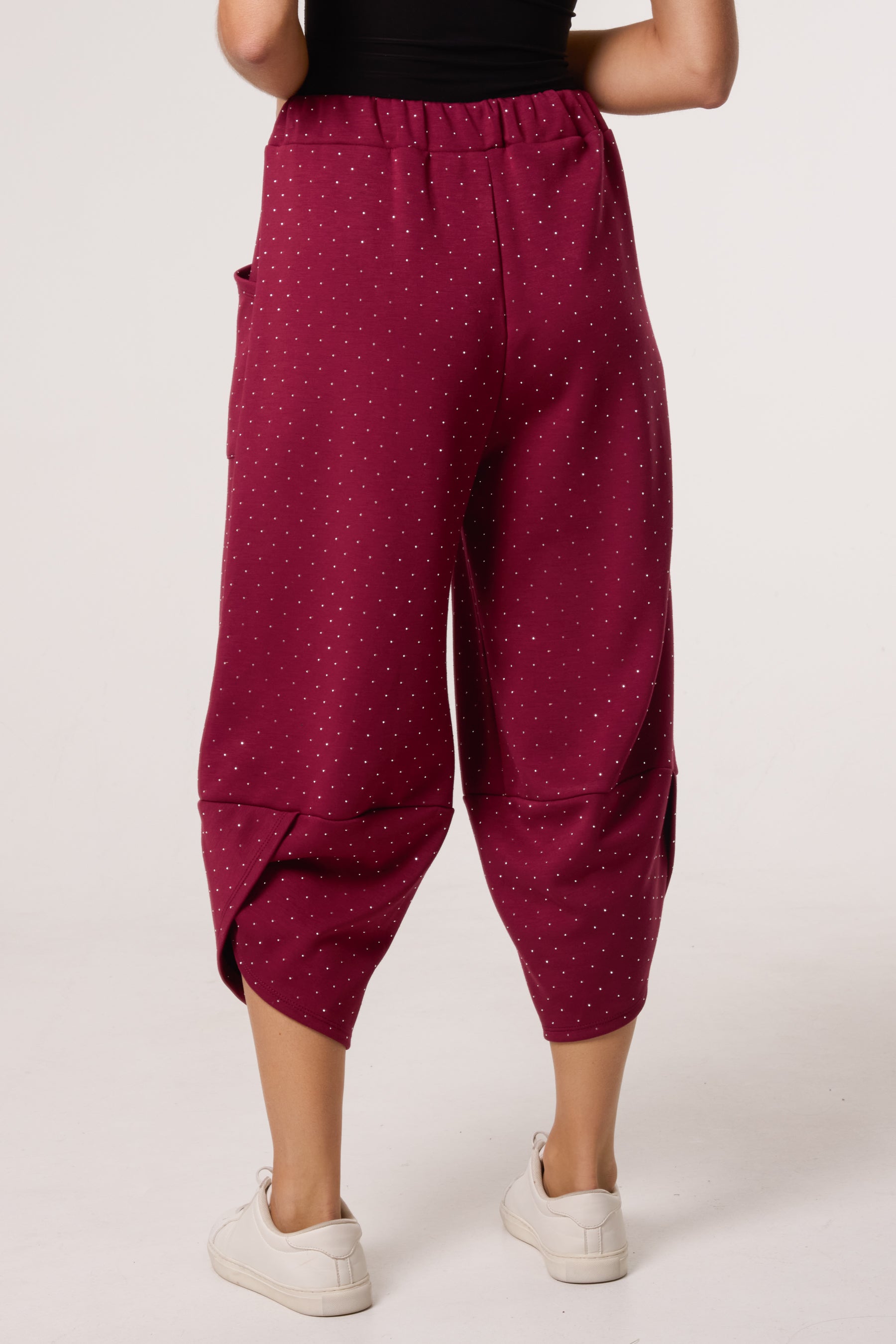 Diamante Soft Touch Barrel Trousers