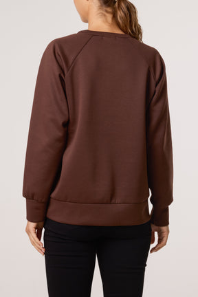 Diamante Bow Round Neck Sweatshirt