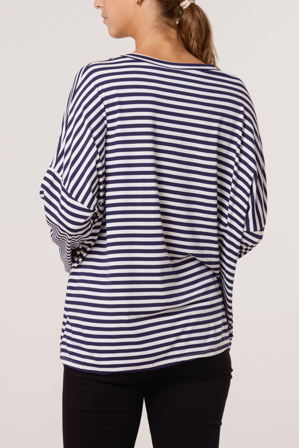 V-Neck Stripe Long Sleeve Top
