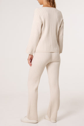 Ribbed Knit Jumper & Trousers Set