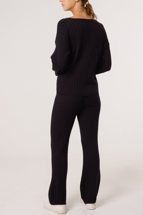 Ribbed Knit Jumper & Trousers Set