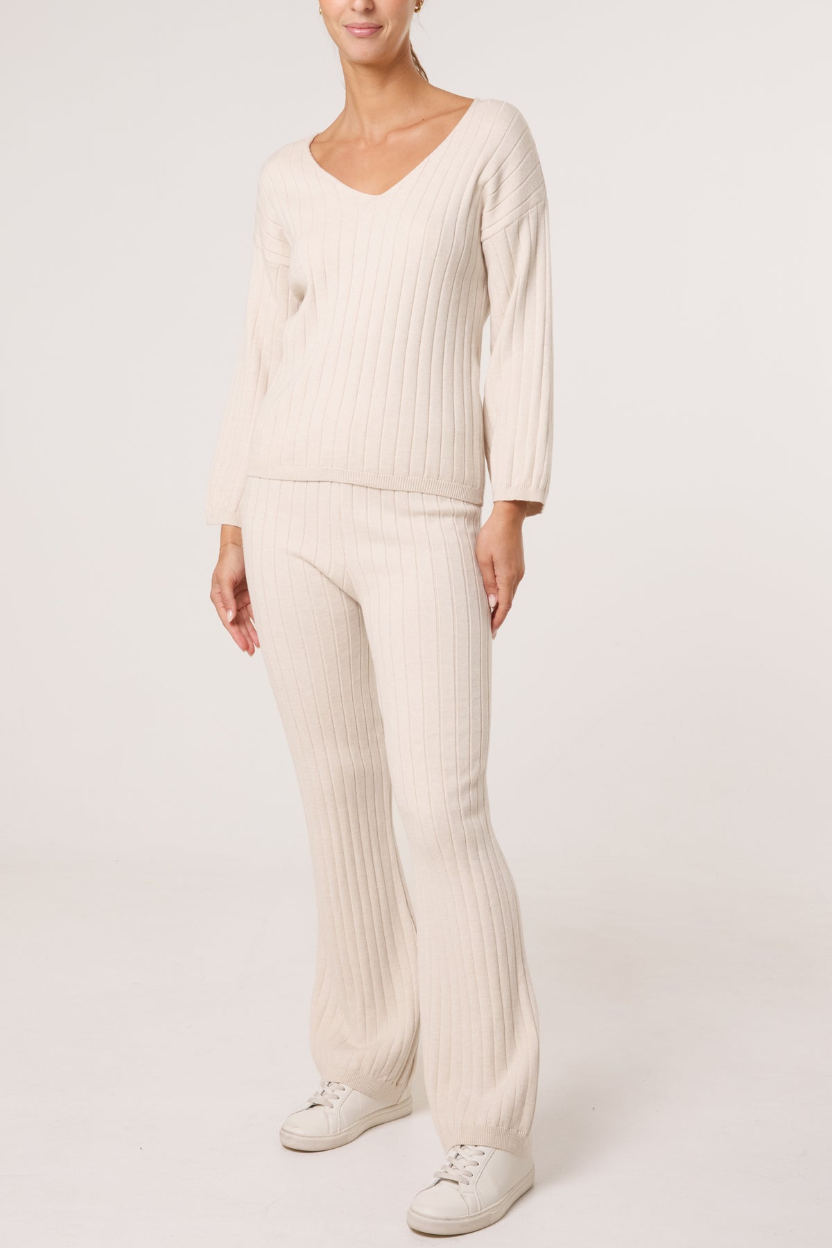 Ribbed Knit Jumper & Trousers Set