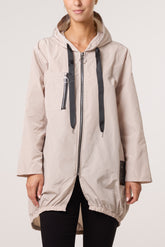 Zip Up Hooded Rain Coat