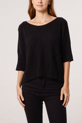 Boat Neck Short Sleeve Jumper