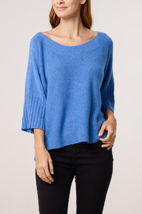 Boat Neck Short Sleeve Jumper