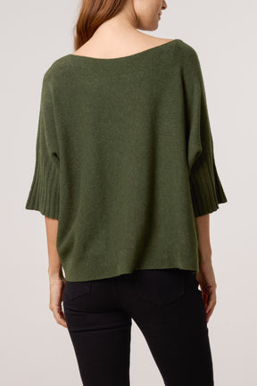 Boat Neck Short Sleeve Jumper
