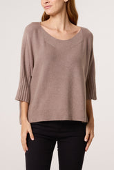 Boat Neck Short Sleeve Jumper