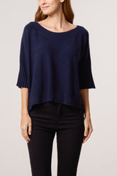 Boat Neck Short Sleeve Jumper