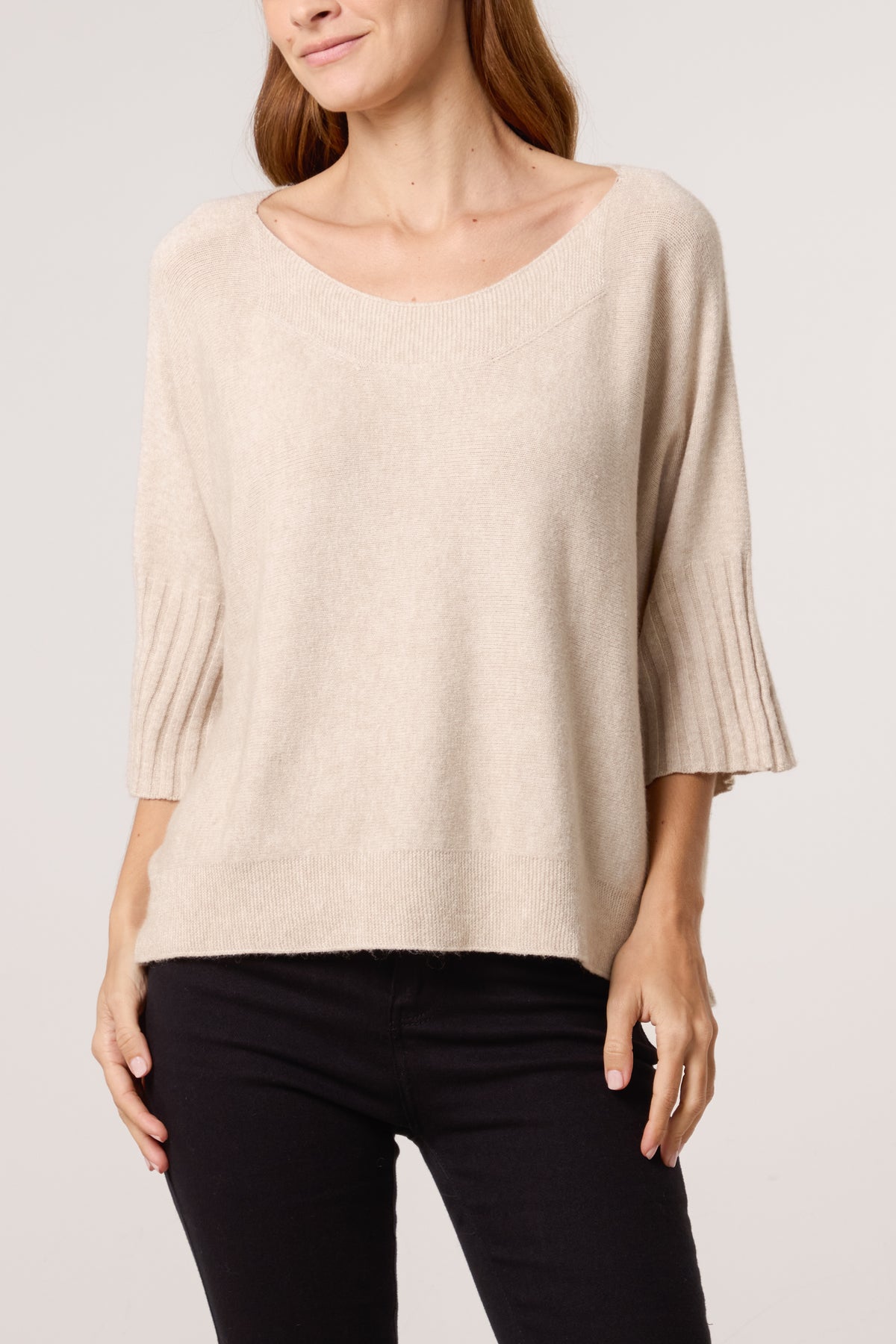Boat Neck Short Sleeve Jumper