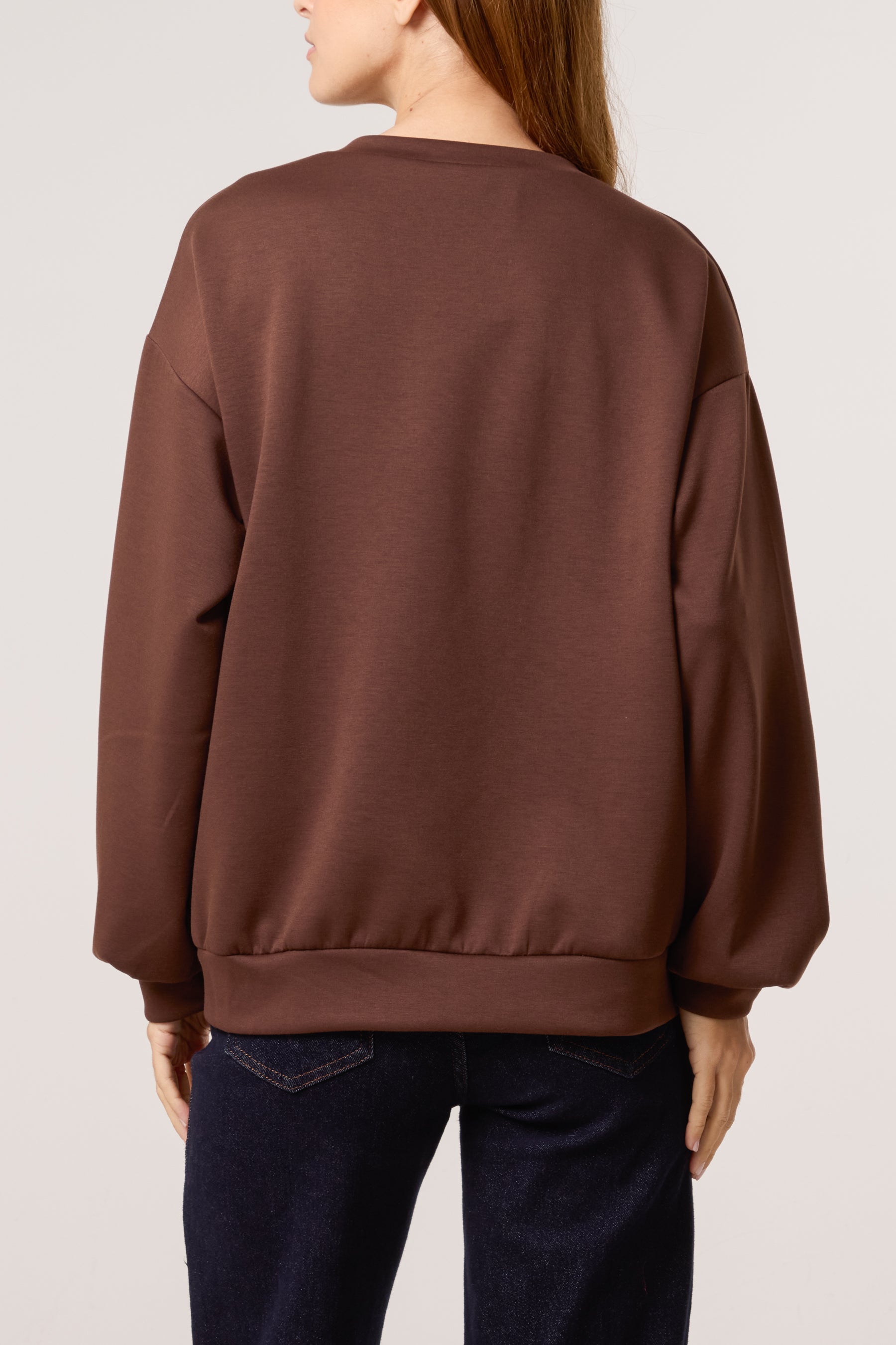 Embroidered Flower Soft Touch Sweatshirt