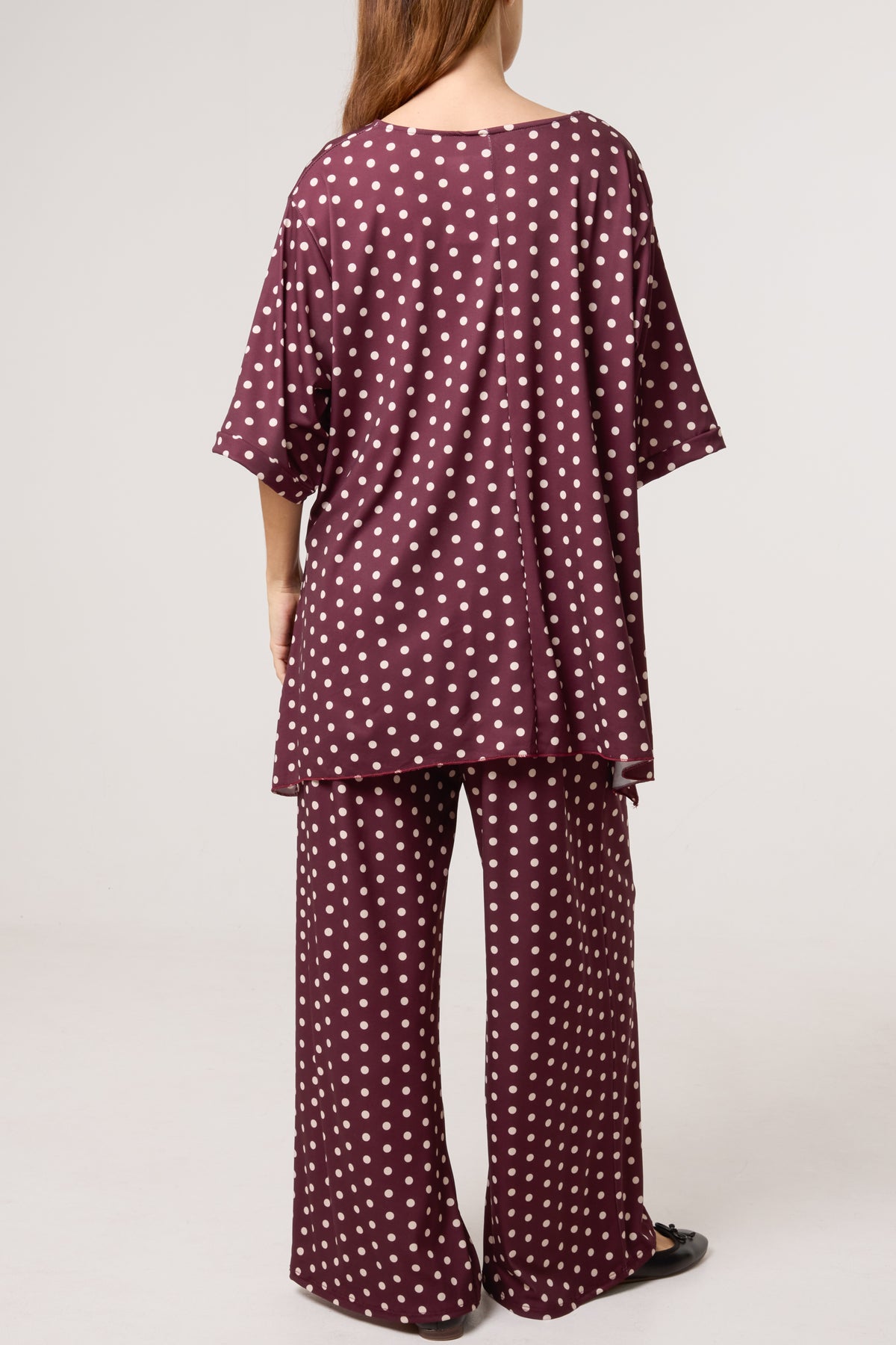 Polka Dot Jersey Top & Trousers Set