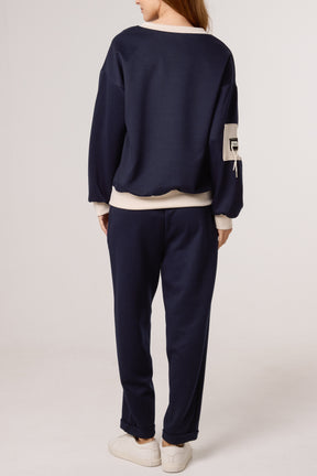 Contrast Border Soft Touch Tracksuit
