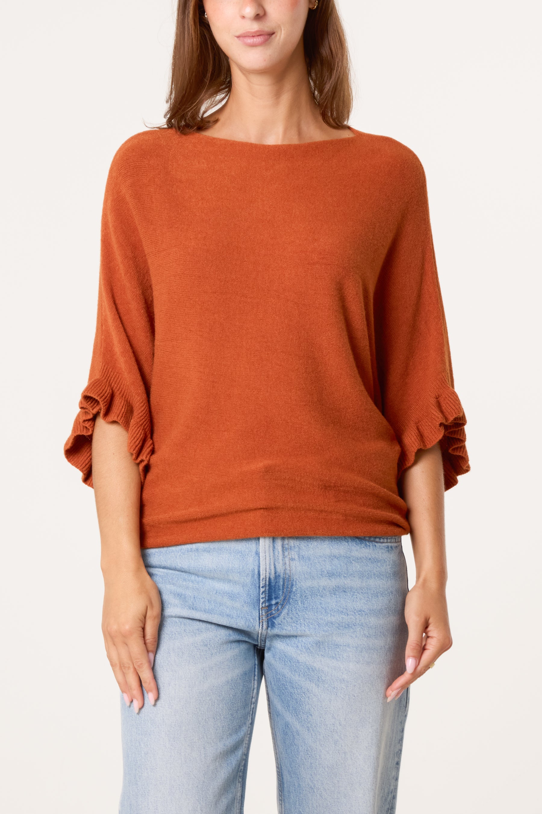 Ruffle Short Sleeve Knit Top