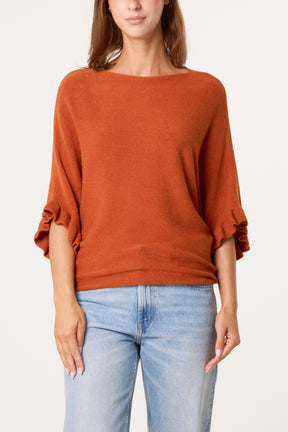 Ruffle Short Sleeve Knit Top
