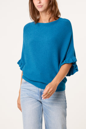 Ruffle Short Sleeve Knit Top