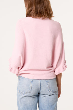 Ruffle Short Sleeve Knit Top