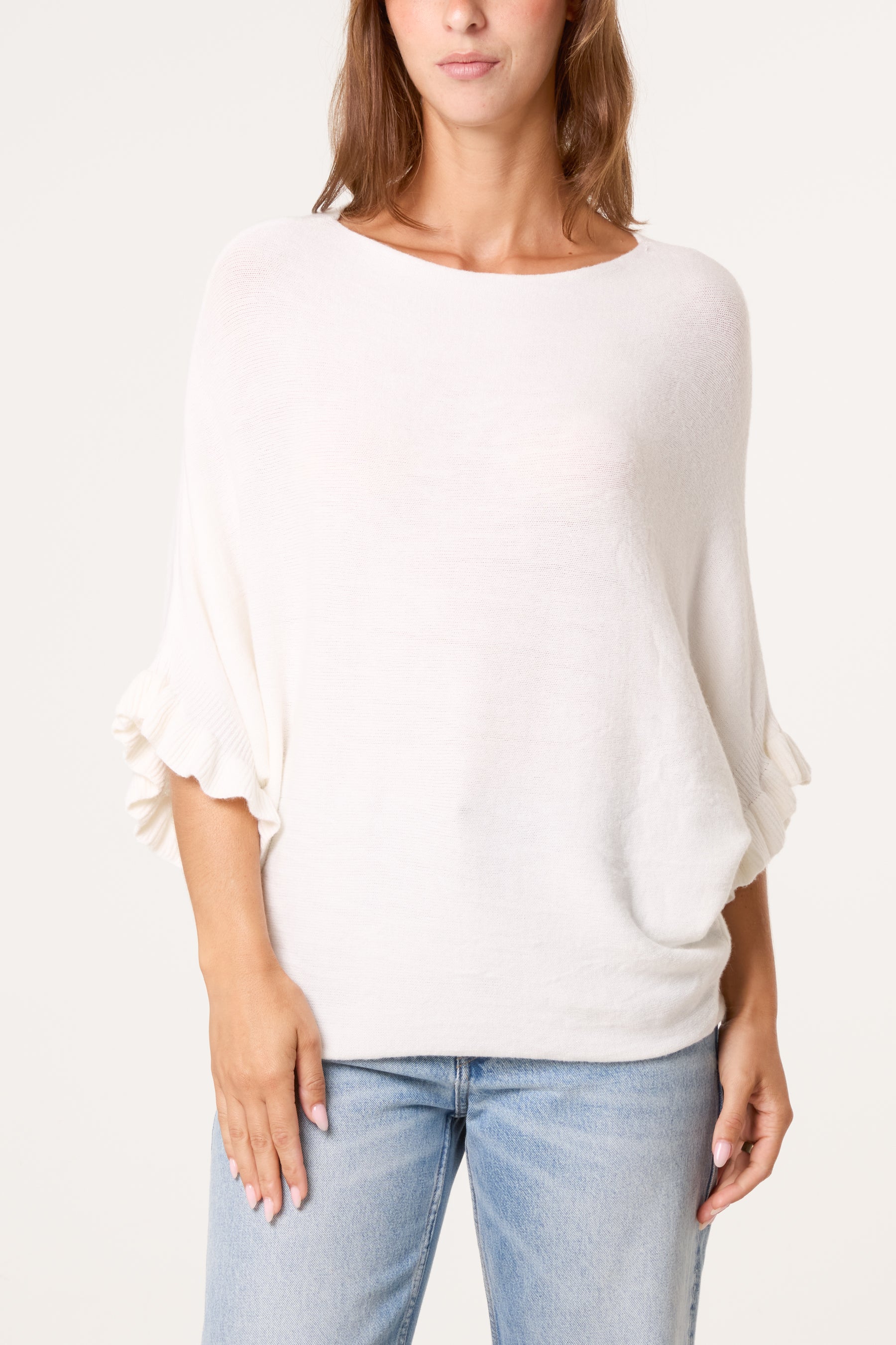 Ruffle Short Sleeve Knit Top