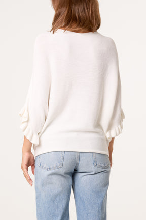 Ruffle Short Sleeve Knit Top