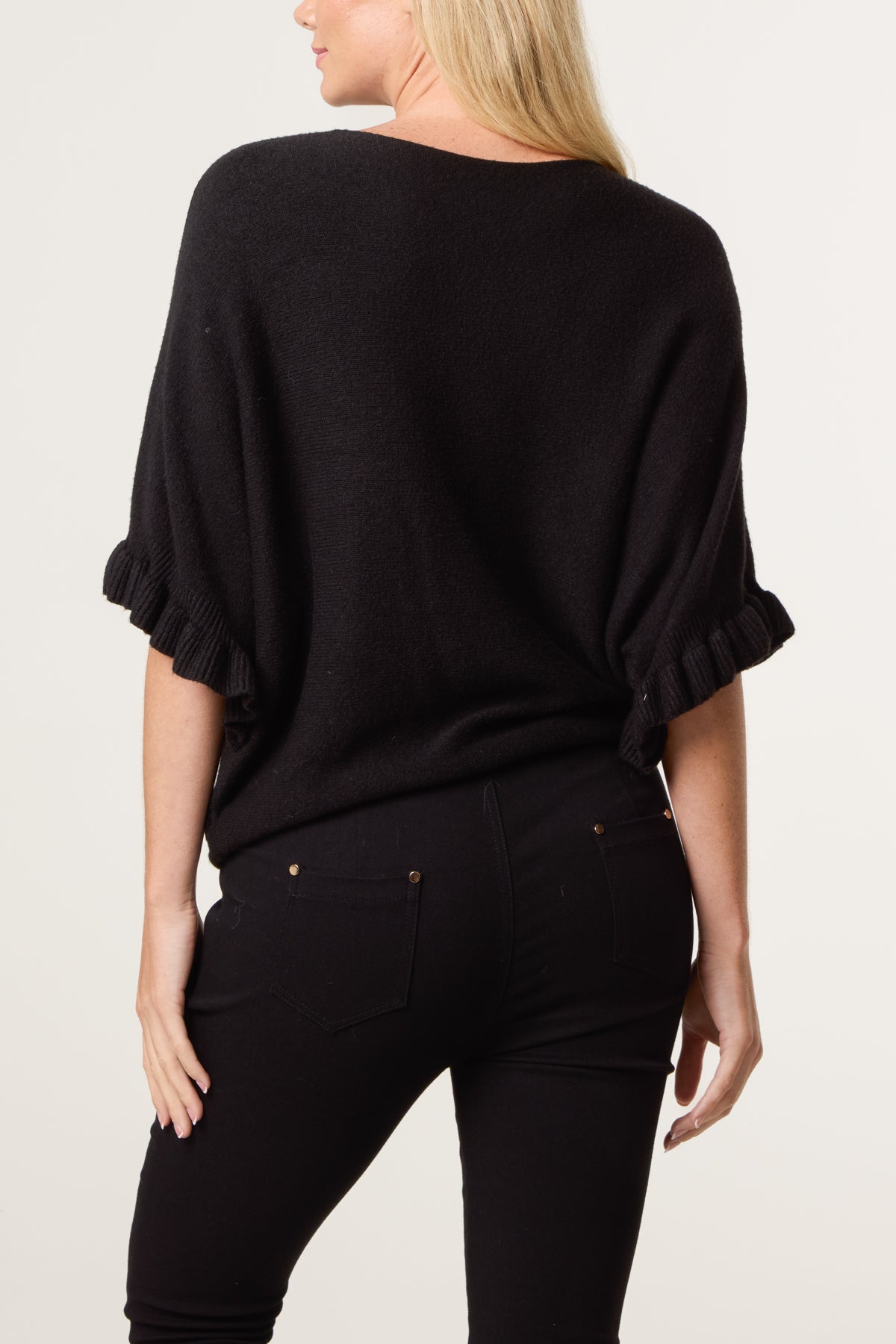 Ruffle Short Sleeve Knit Top