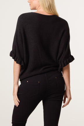 Ruffle Short Sleeve Knit Top