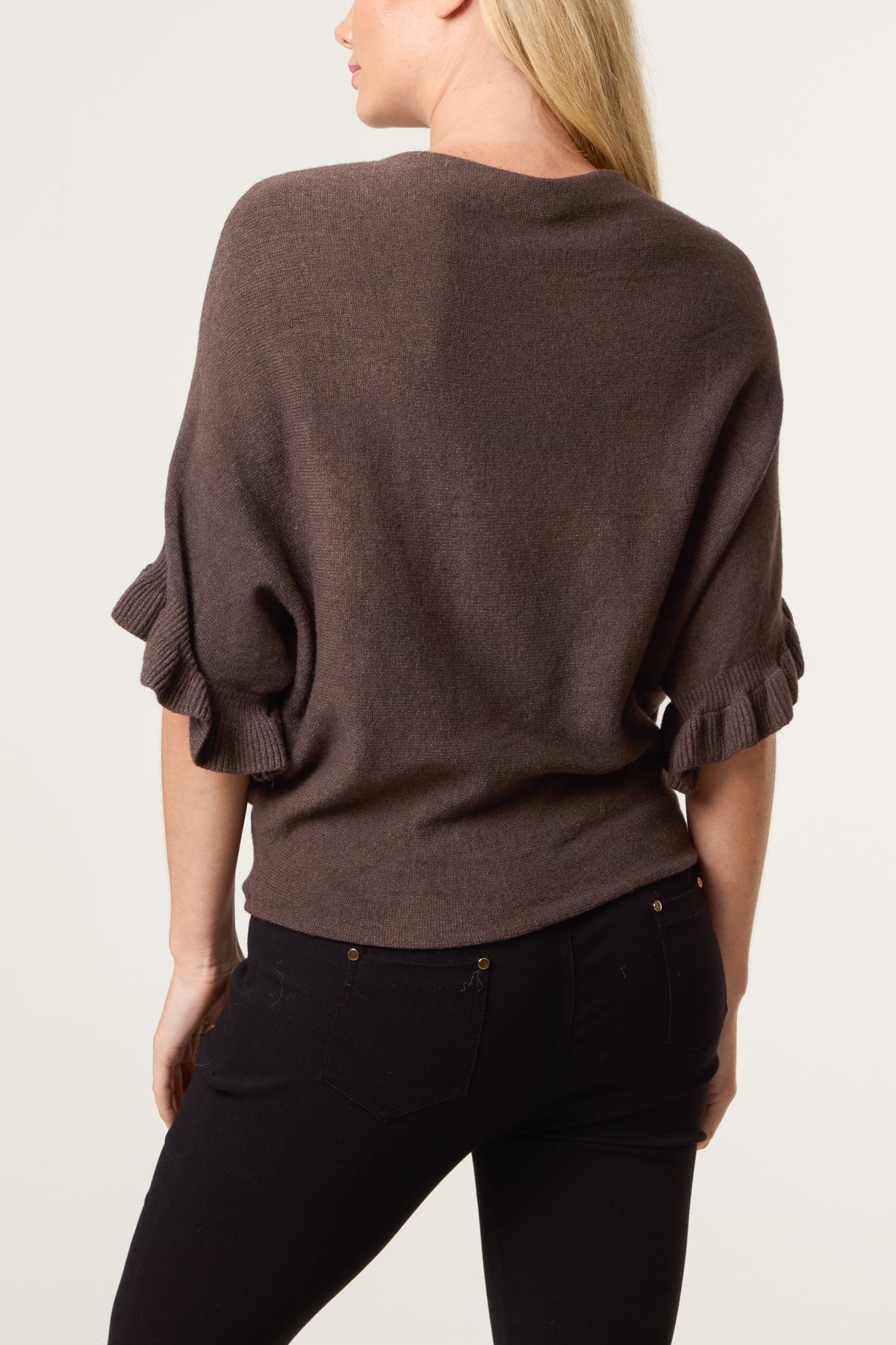 Ruffle Short Sleeve Knit Top