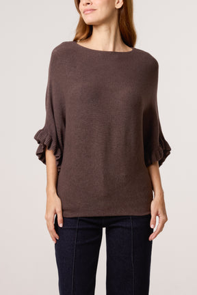 Ruffle Short Sleeve Knit Top