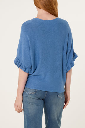 Ruffle Short Sleeve Knit Top