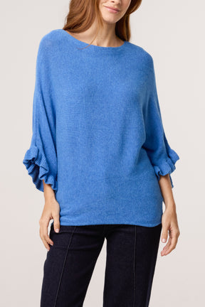Ruffle Short Sleeve Knit Top