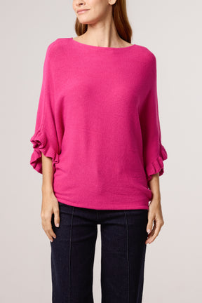 Ruffle Short Sleeve Knit Top