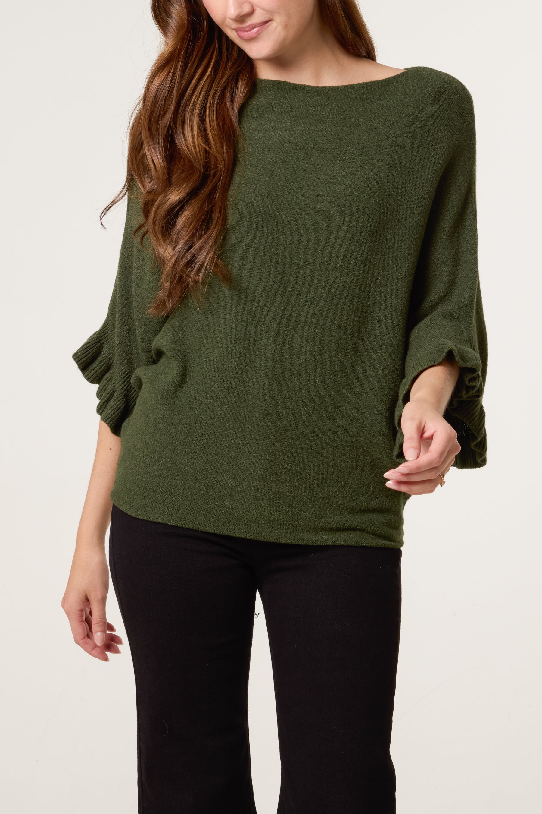 Ruffle Short Sleeve Knit Top