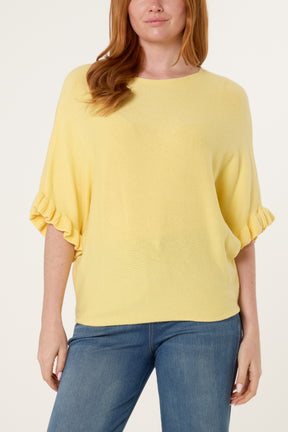 Ruffle Short Sleeve Knit Top