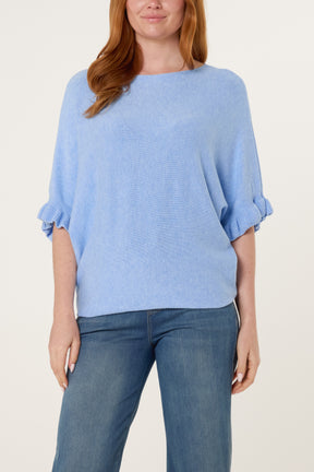 Ruffle Short Sleeve Knit Top