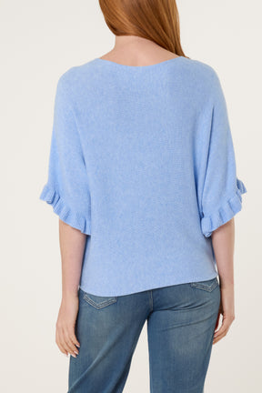 Ruffle Short Sleeve Knit Top