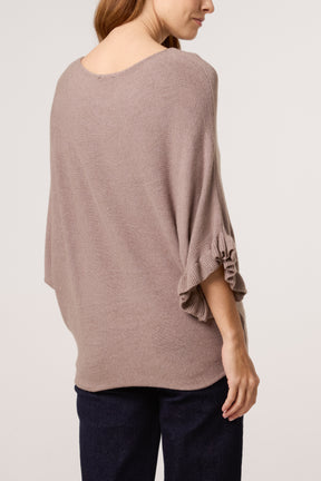 Ruffle Short Sleeve Knit Top