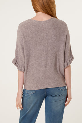 Ruffle Short Sleeve Knit Top