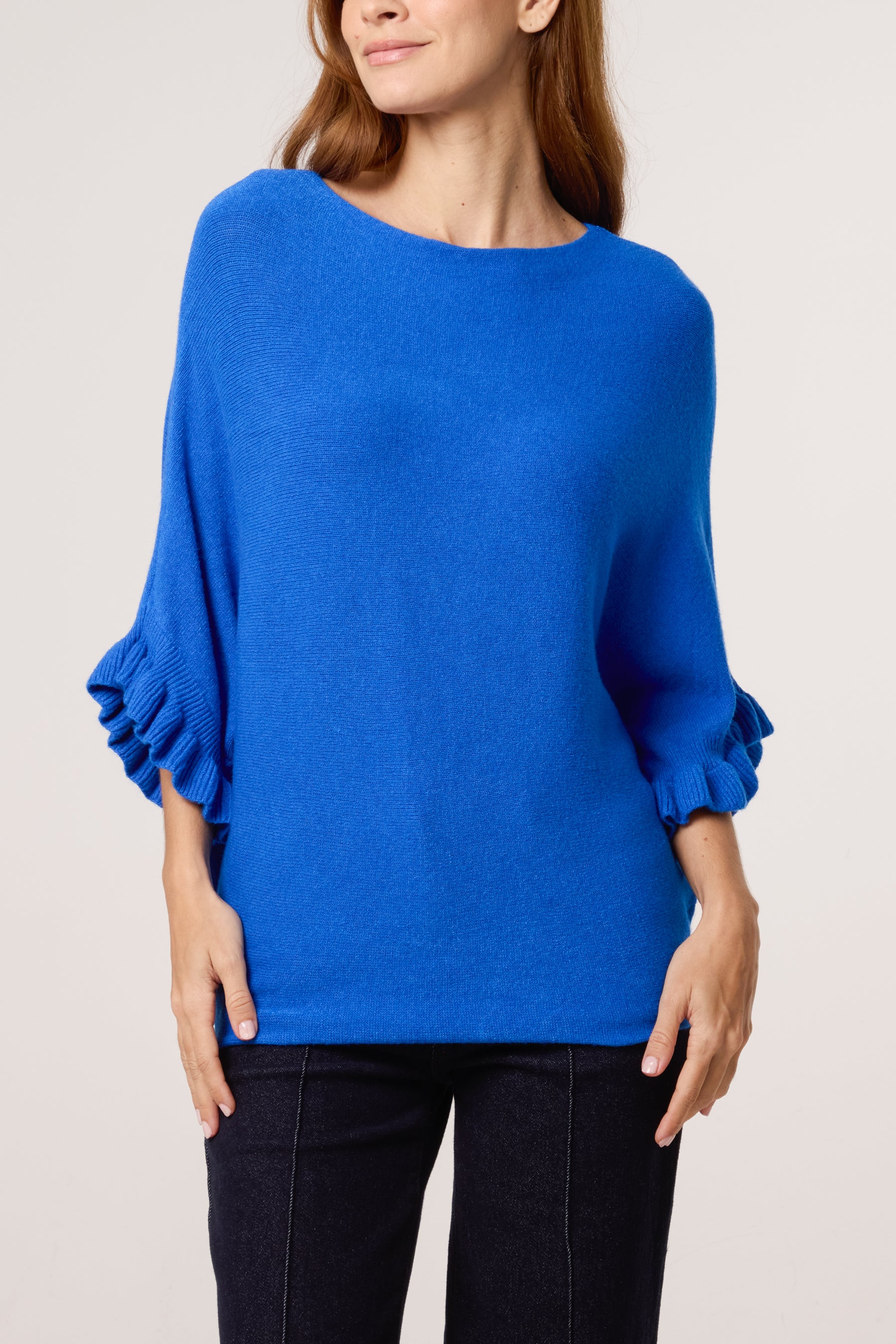 Ruffle Short Sleeve Knit Top