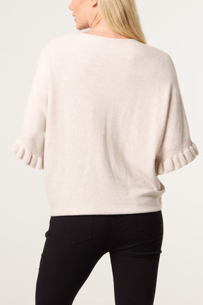 Ruffle Short Sleeve Knit Top